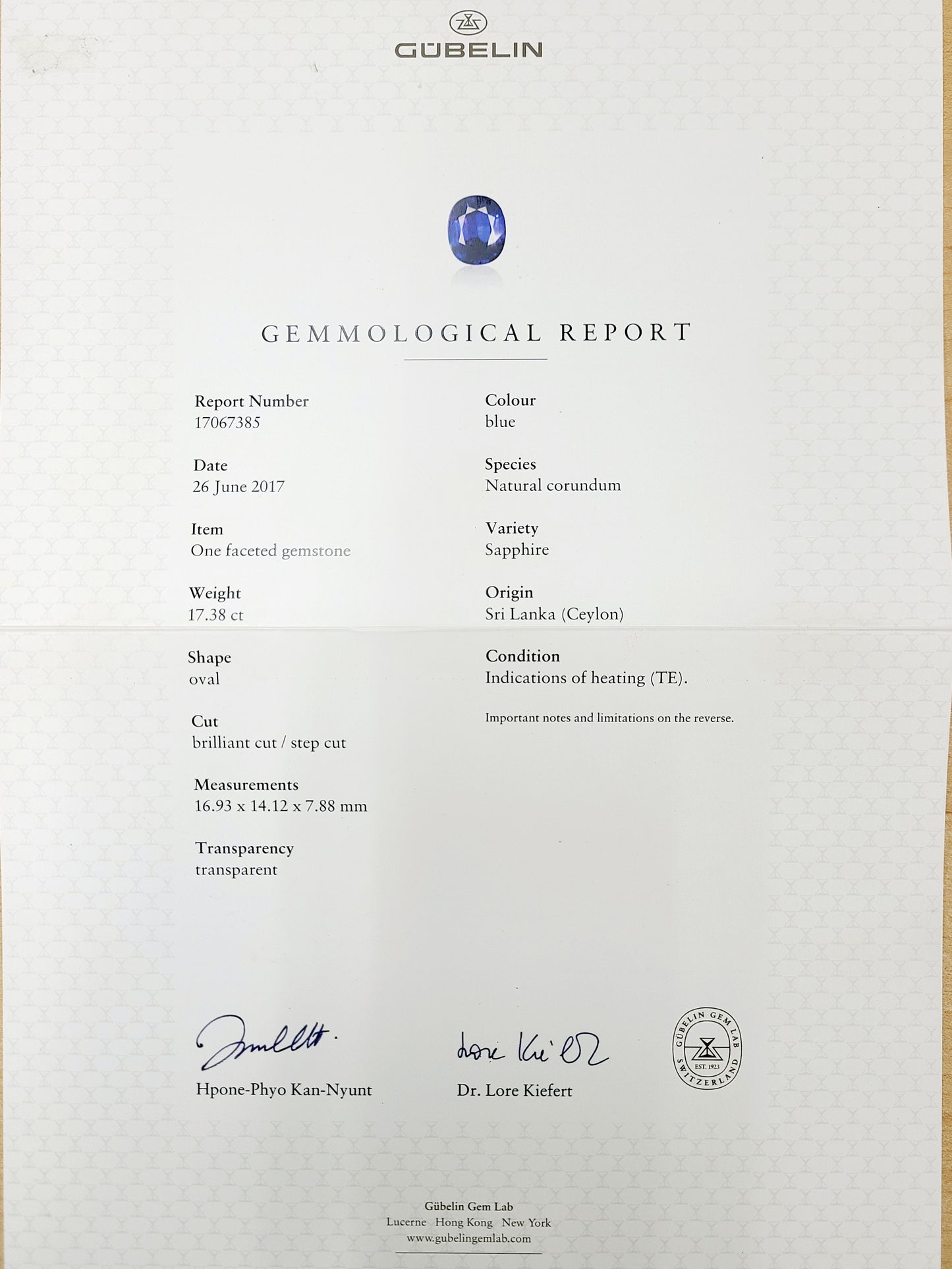 王族の威厳!17.38ct スリランカ産 ロイヤルブルー 天然サファイア 2.03ct 天然ダイヤモンド プラチナ Pt900 リング 【GUBELIN鑑別書付】