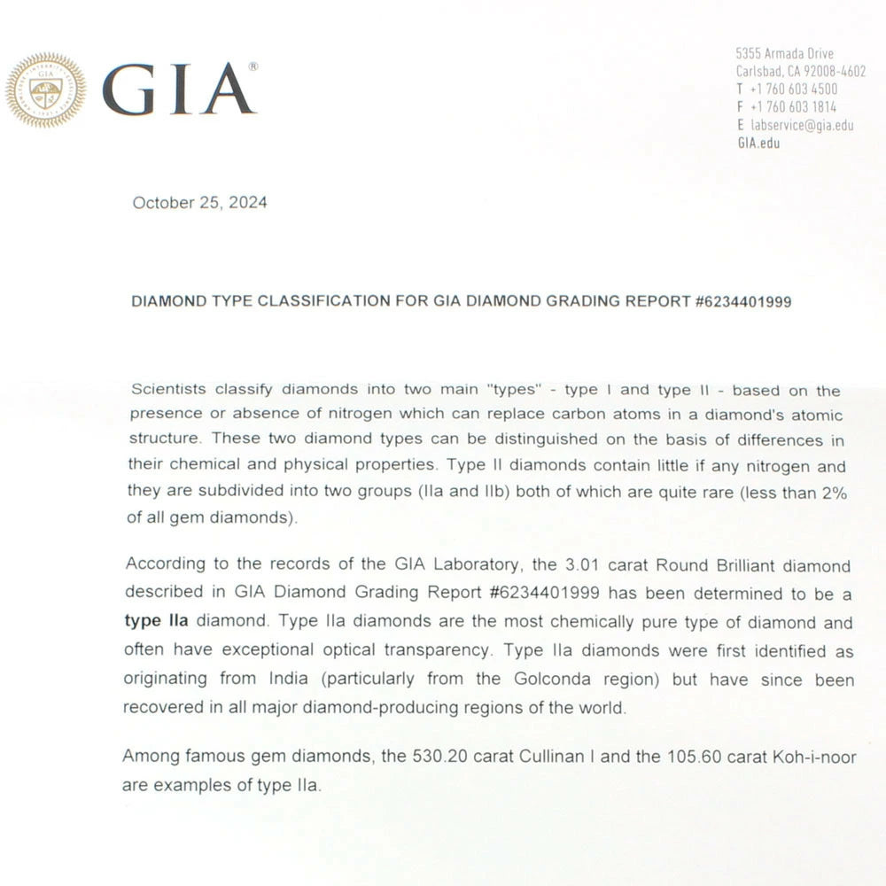 GIA 감정서 첨부】세계 최고급 초대형 5ctUP! D FL 3EX 다이아몬드 루스 (카피)