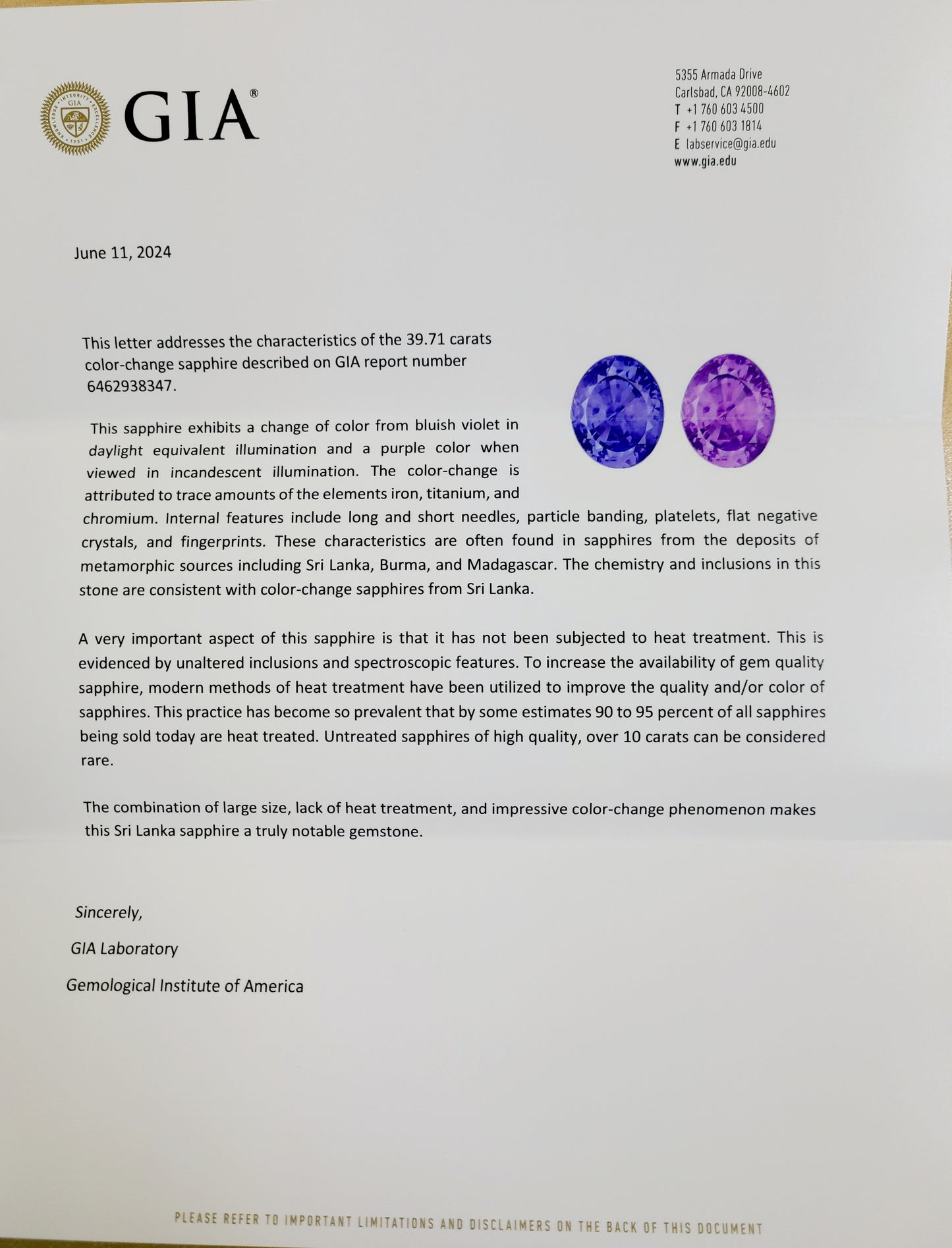 世界的希少!39.71ct 非加熱 ノーヒート スリランカ産 天然 カラーチェンジ サファイア 2.12ct 天然ダイヤモンド プラチナ PT900 リング 指輪 【GIA鑑別書付】