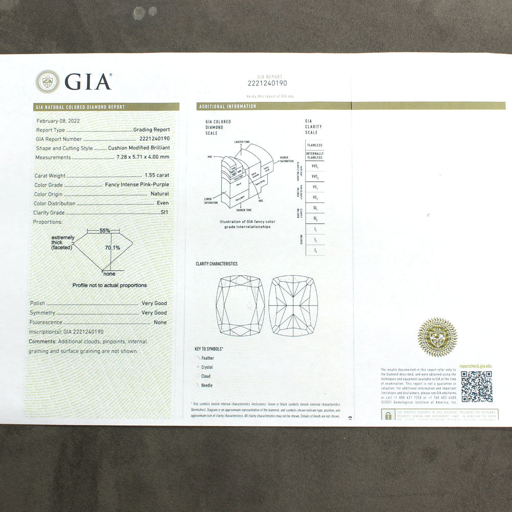 【Cartier】1.55ct Fancy Intense Pink-Purple ダイヤモンド Pt950 プラチナ リング 【GIA鑑定書付】