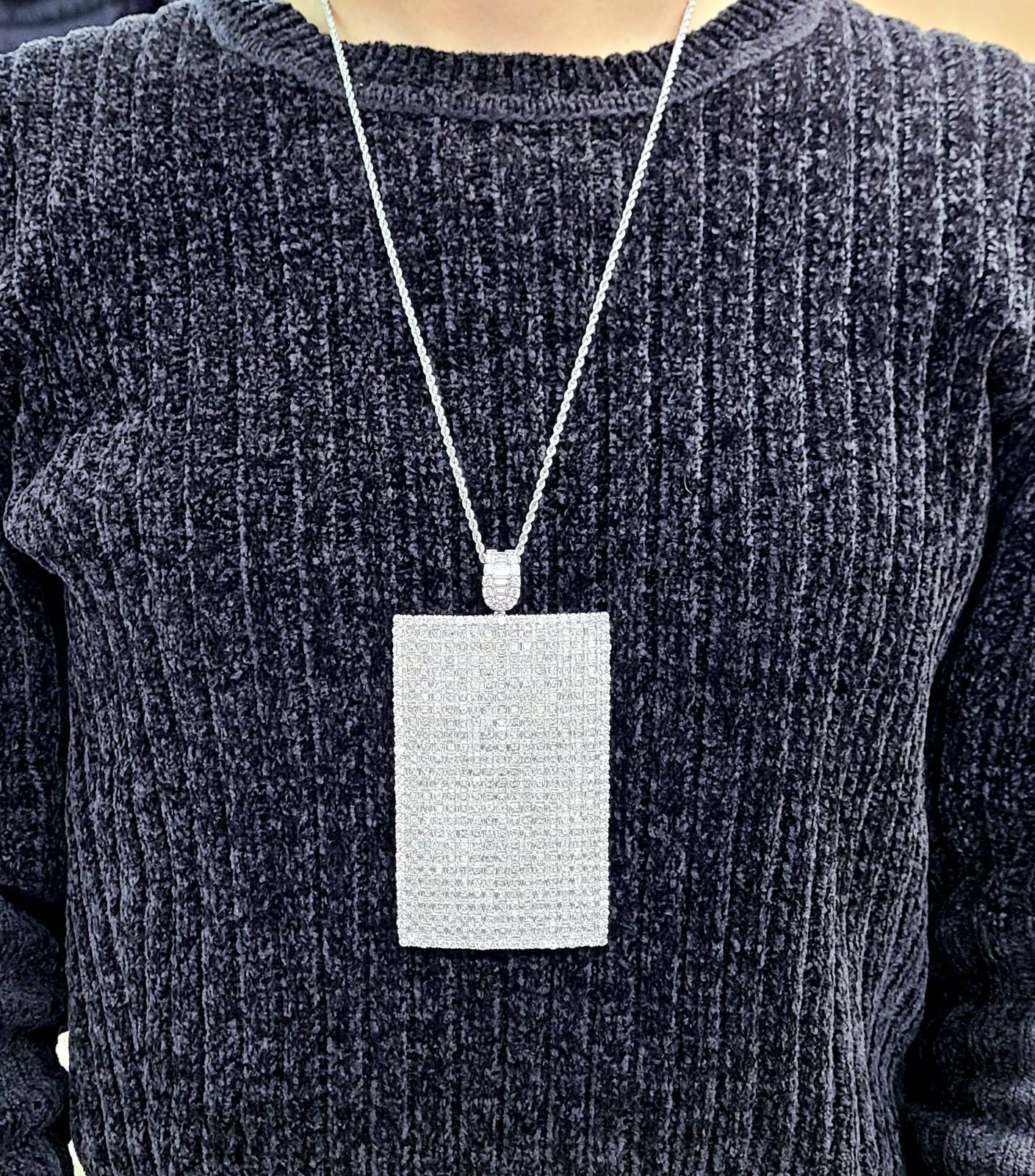 華麗!頂級品質! 41ct 天然鑽石鉑金 Pt950 K18WG 項鍊墜子