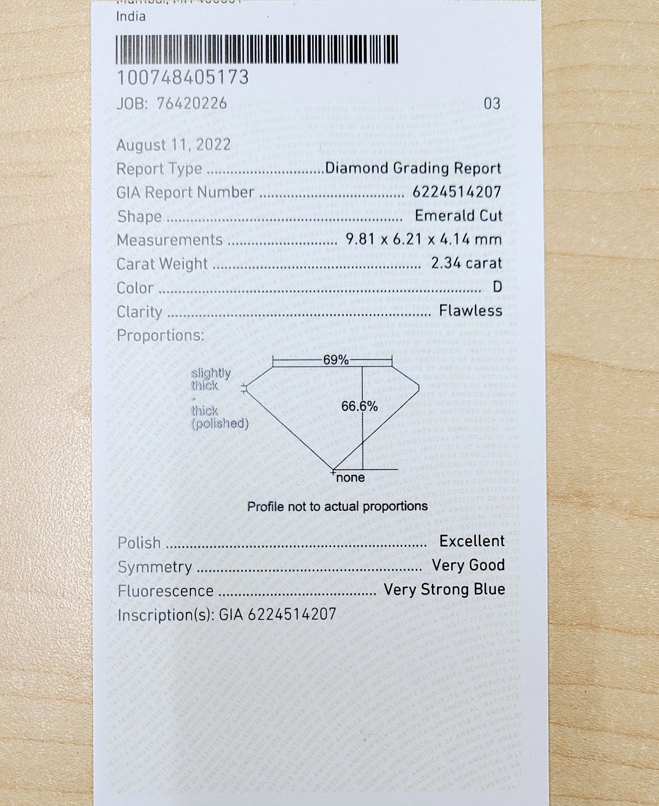 【奇跡の完全無色無傷】2.34ct D FL EX 天然ダイヤモンド エメラルドカット K18WG リング 【CGL/GIA鑑定書付】