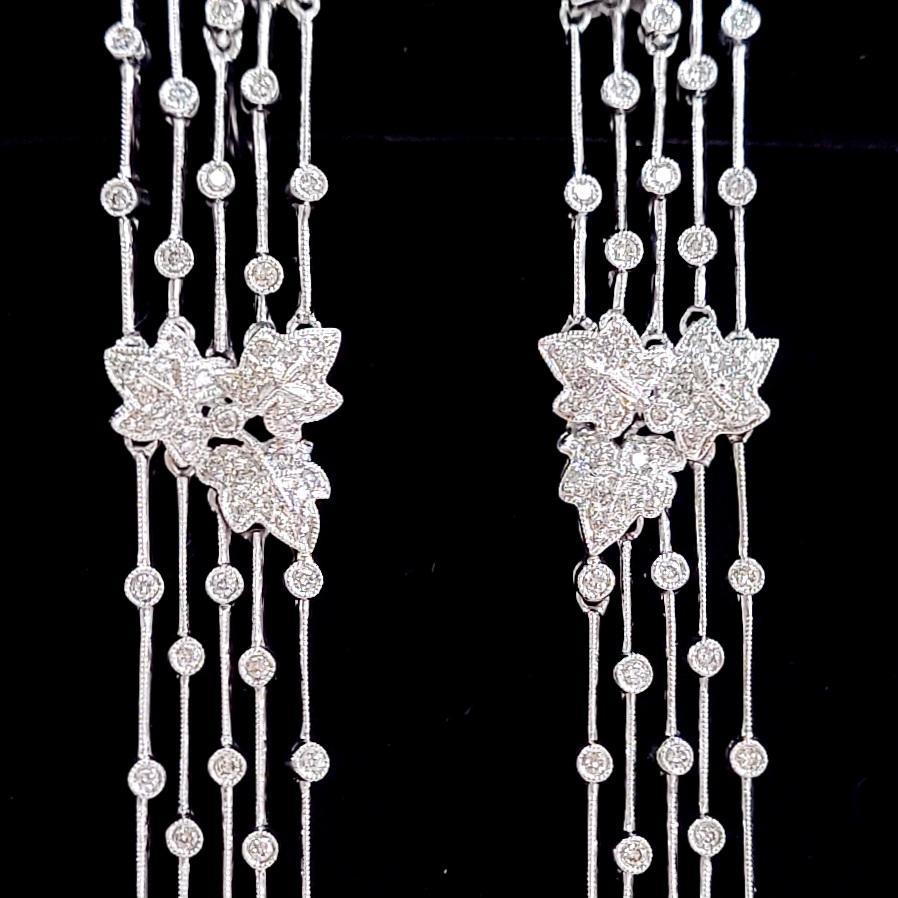 煌めく 華麗なるジュエリー 0.8ct 天然ダイヤモンド 18金 K18WG ホワイトゴールド イヤリング【 鑑別書付き】