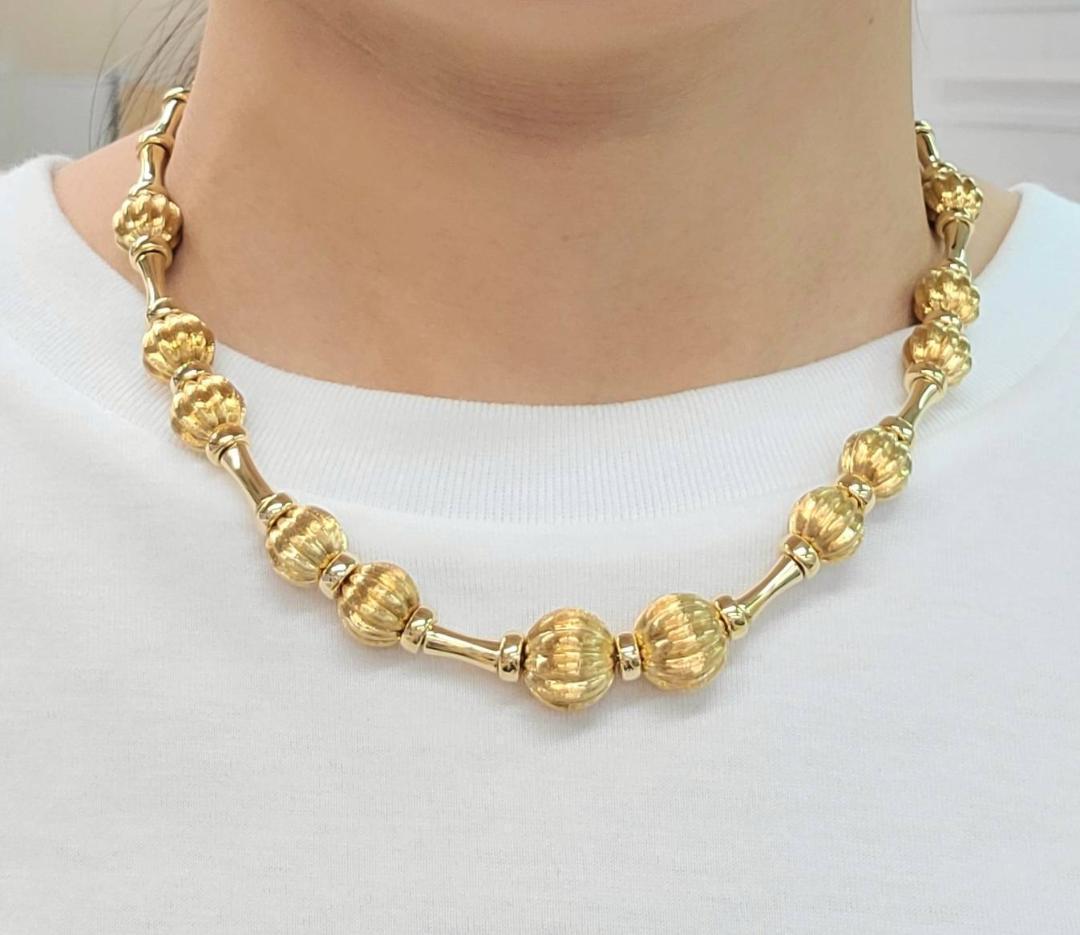 40g ボリューム K18 YG イエローゴールド ネックレス 18金