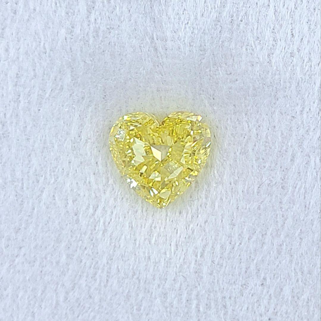 3ct ファンシー インテンス イエロー Fancy Intense Yellow 天然 ダイヤモンド ハート ルース 裸石 【GIA 鑑定書付 】