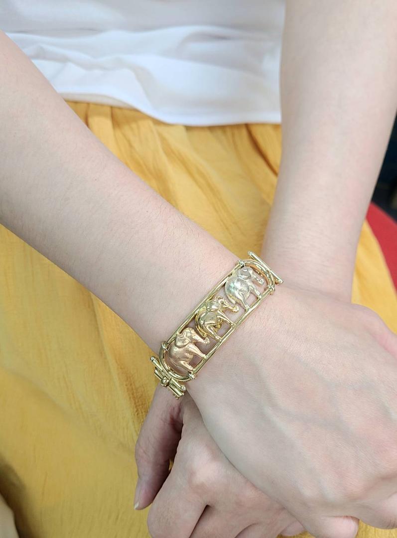 Elephant Elephant K18 Three Color WG PG YG White Gold Yellow Gold Pink Gold 18 Gold Bracelet