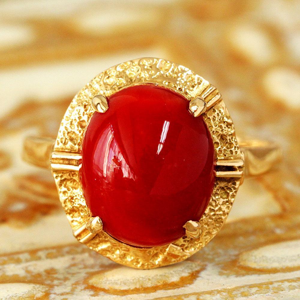 超希少 血赤珊瑚 12mm × 10mm K18 YG イエローゴールド 18金 コーラル 超希少 血赤珊瑚 12mm × 10mm K18 YG イエローゴールド 18金 コーラル