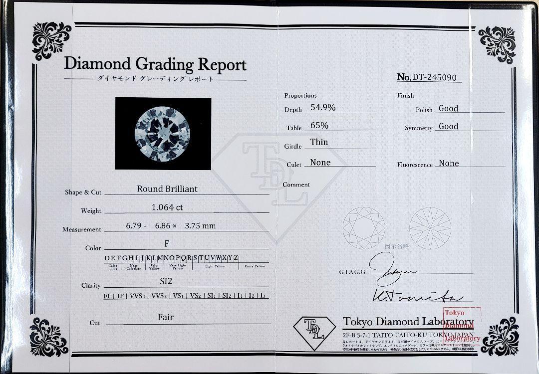 ギラギラ 1ct F SI 天然 ダイヤモンド プラチナ Pt900 一粒 6本爪 ネックレス ペンダント 4月誕生石 【鑑定書付】