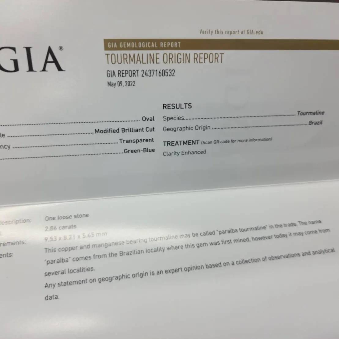 ブラジル産 強ネオンブルー 2.86ct 天然 パライバトルマリン 天然ダイヤモンド Pt900 リング【GIA鑑別書付】
