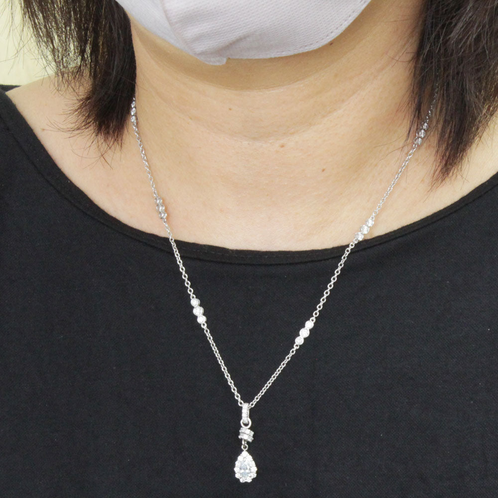 超希少!0.527ct FancyBlue SI-2 ペアシェイプ 天然 ダイヤモンド Pt900 ブランチ ネックレス【中央宝石研究所鑑定書付】