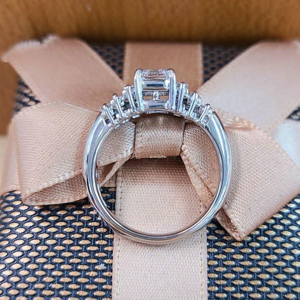 【GIA鑑定書付】最高品質 1ct D IF エメラルドカット 天然 ダイヤモンド PT900 プラチナ リング 指輪 4月誕生石