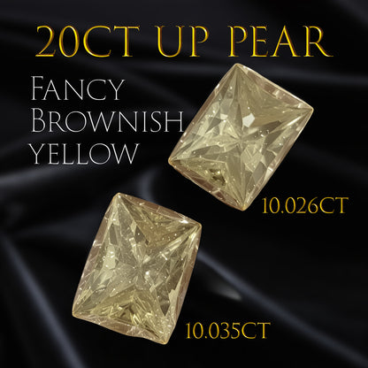 【至高のハニーゴールド】計20ctUP (10.02ct/10.03ct) 天然ダイヤモンド Fancy Brownish Yellow ルース 裸石 【CGLソーティング付】