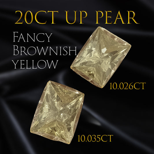 【至高のハニーゴールド】計20ctUP (10.02ct/10.03ct) 天然ダイヤモンド Fancy Brownish Yellow ルース 裸石 【CGLソーティング付】