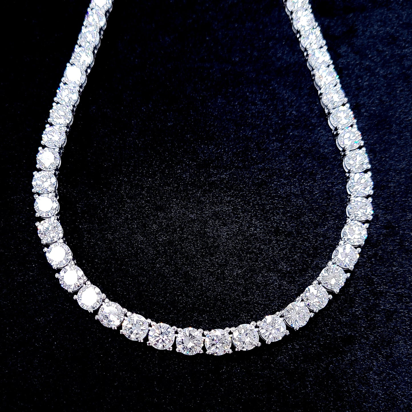 最高級！ 50.519ct 天然ダイヤモンド グラデーション プラチナ Pt900 テニスネックレス【中央宝石研究所ソーティング付】