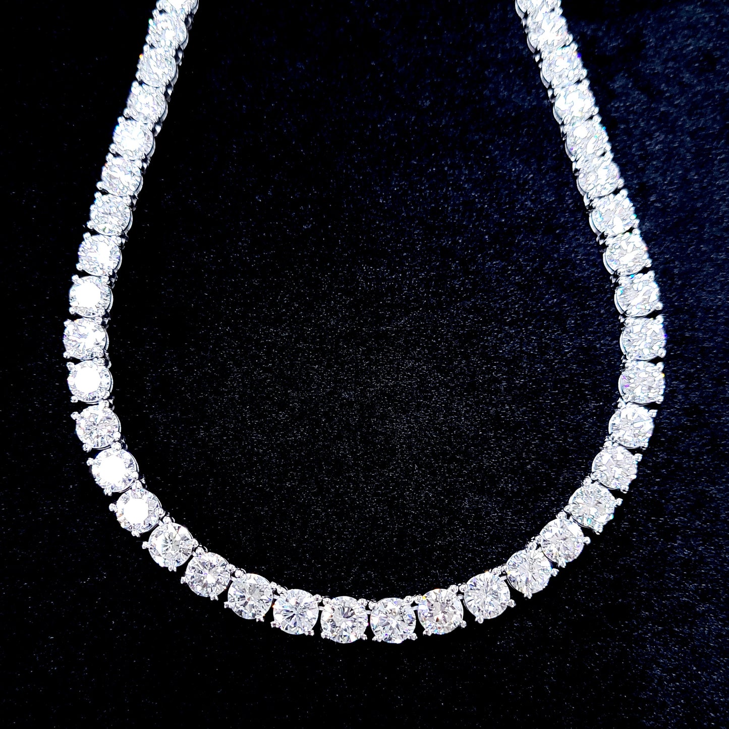 最高級！ 50.519ct 天然ダイヤモンド グラデーション プラチナ Pt900 テニスネックレス【中央宝石研究所ソーティング付】
