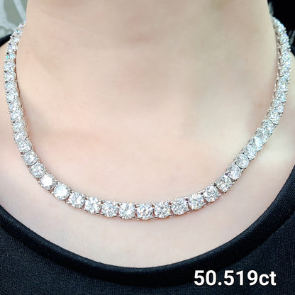 最高級！ 50.519ct 天然ダイヤモンド グラデーション プラチナ Pt900 テニスネックレス【中央宝石研究所ソーティング付】