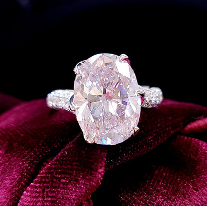 超希少 6.06ct 天然ピンクダイヤモンド Fancy light pink オーバルカット 18金（K18WGホワイトゴールド）リング 【GIA鑑定書付き】