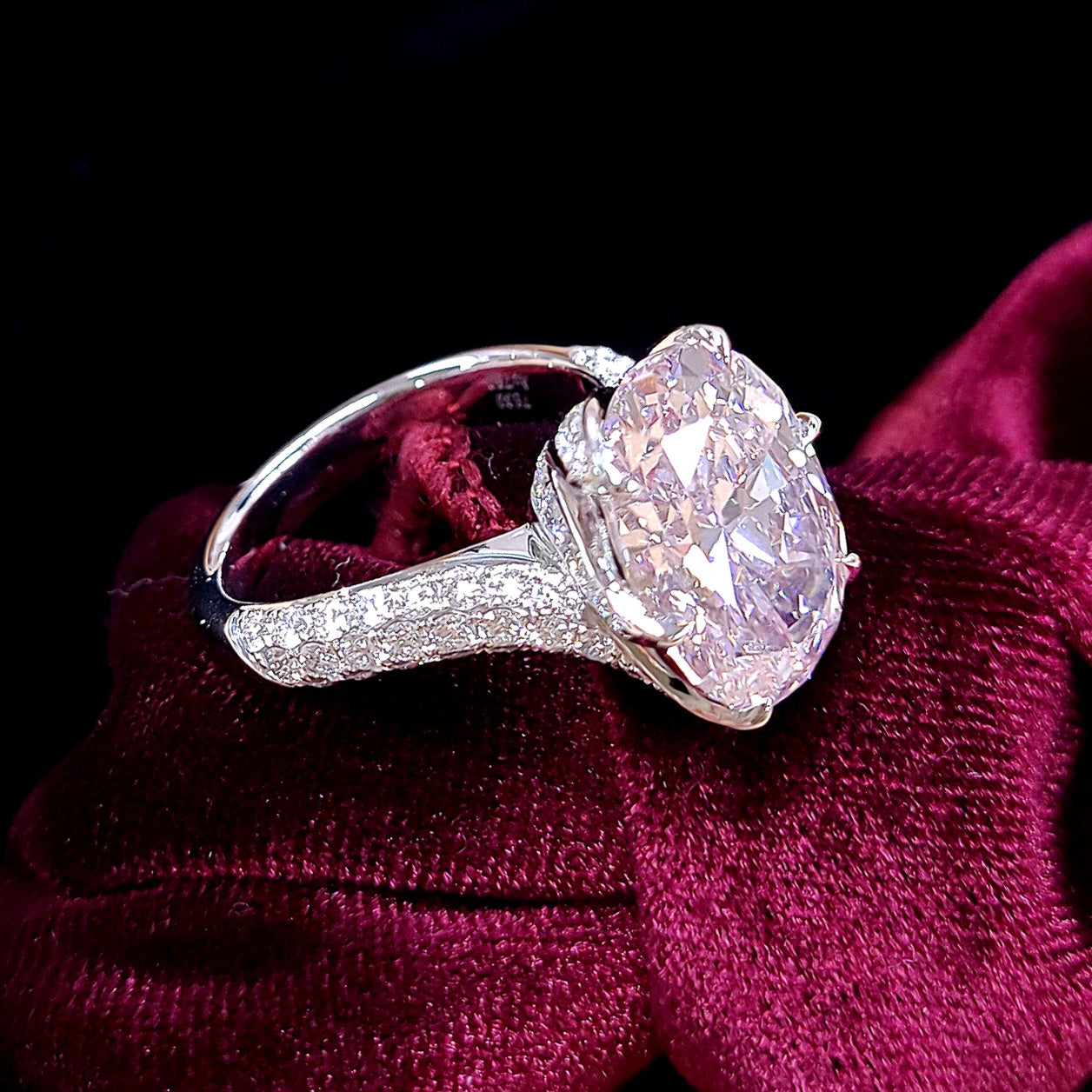 超希少 6.06ct 天然ピンクダイヤモンド Fancy light pink オーバルカット 18金（K18WGホワイトゴールド）リング 【GIA鑑定書付き】