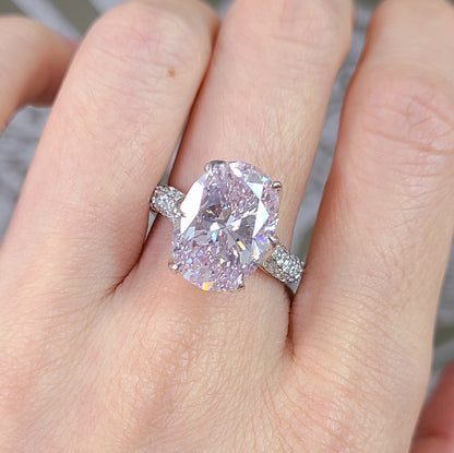 超希少 6.06ct 天然ピンクダイヤモンド Fancy light pink オーバルカット 18金（K18WGホワイトゴールド）リング 【GIA鑑定書付き】