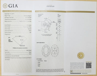 超希少 6.06ct 天然ピンクダイヤモンド Fancy light pink オーバルカット 18金（K18WGホワイトゴールド）リング 【GIA鑑定書付き】