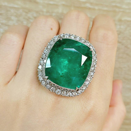 【至高のマスターピース】 最高峰コロンビア産 エメラルド 50.25ct ダイヤ 3.97ct Pt900 プラチナ リング 17号