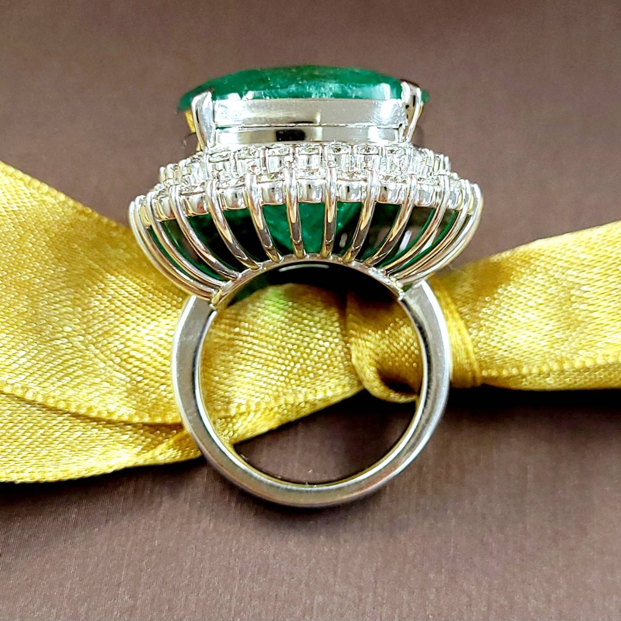 【至高のマスターピース】 最高峰コロンビア産 エメラルド 50.25ct ダイヤ 3.97ct Pt900 プラチナ リング 17号
