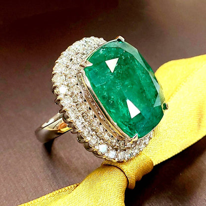 【至高のマスターピース】 最高峰コロンビア産 エメラルド 50.25ct ダイヤ 3.97ct Pt900 プラチナ リング 17号