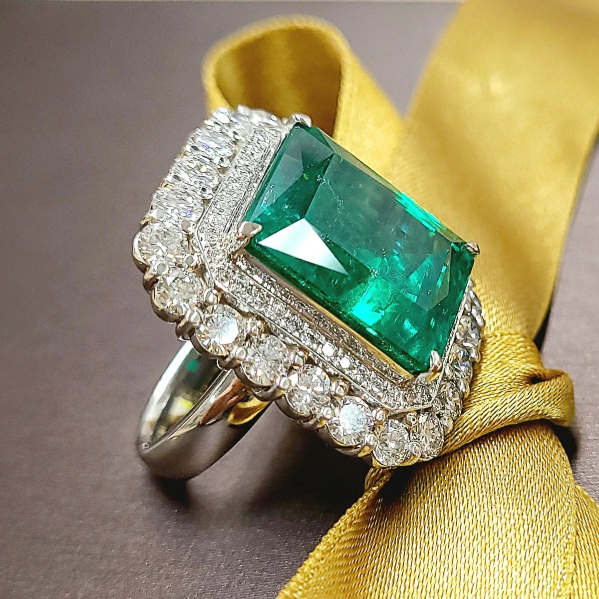 Pt900 プラチナ 天然 エメラルド emerald 1.39ct 天然 ダイヤモンド 