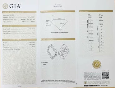 Rare brilliance] 1.07ct 2EXCELLENT natural diamond loose (I, VVS-1, Modified Flame Step Cut) [with GIA certificate].