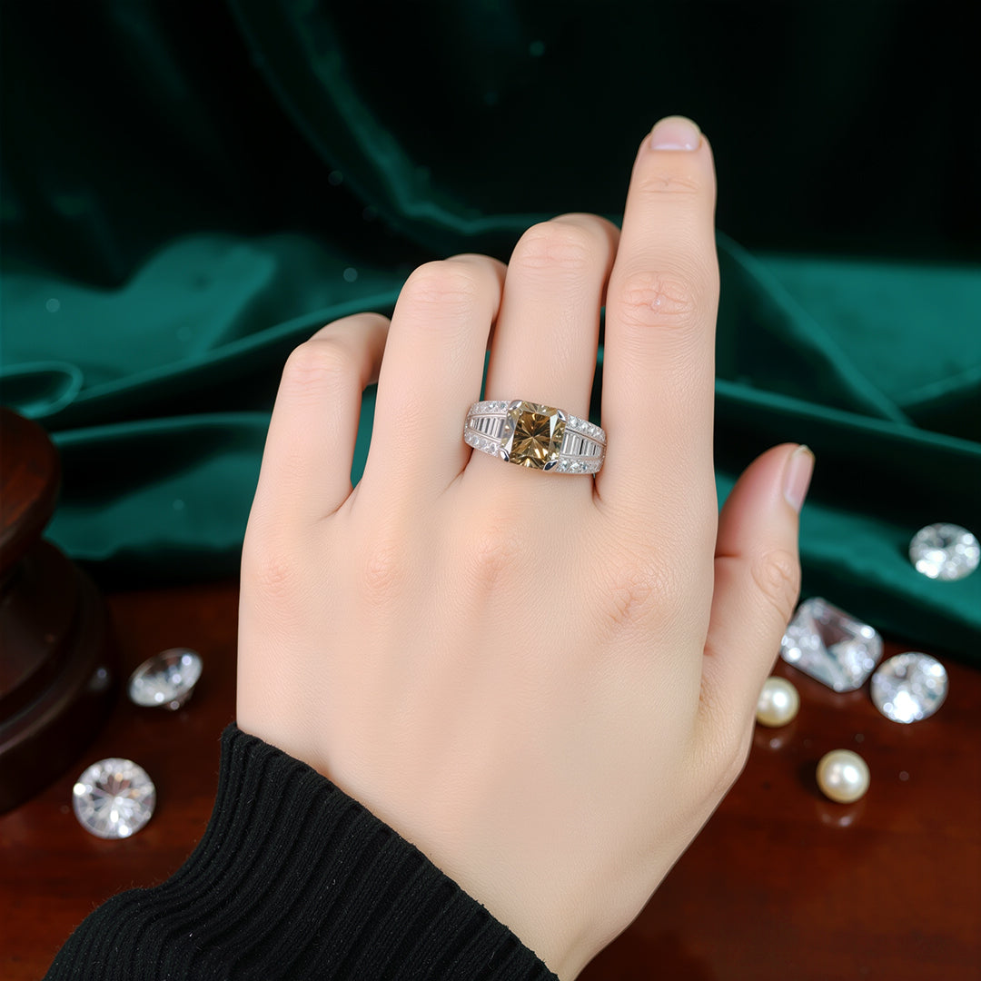 Fascinating brilliance 3.5ct fancy brown natural diamond Pt900 platinum ring ring [with grading report].