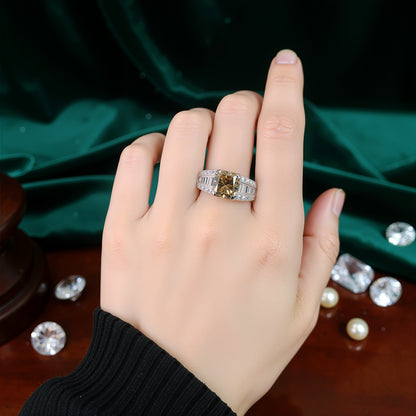 Fascinating brilliance 3.5ct fancy brown natural diamond Pt900 platinum ring ring [with grading report].