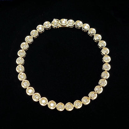 Eternal Love 3.00ct Natural Diamond Fclined Tennis Bracelet K18YG 18k Yellow Gold [with identification report