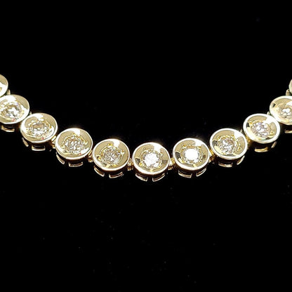 Eternal Love 3.00ct Natural Diamond Fclined Tennis Bracelet K18YG 18k Yellow Gold [with identification report