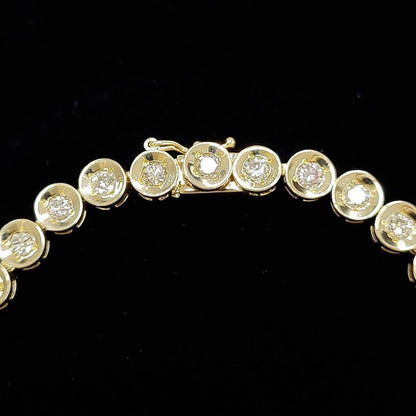 Eternal Love 3.00ct Natural Diamond Fclined Tennis Bracelet K18YG 18k Yellow Gold [with identification report