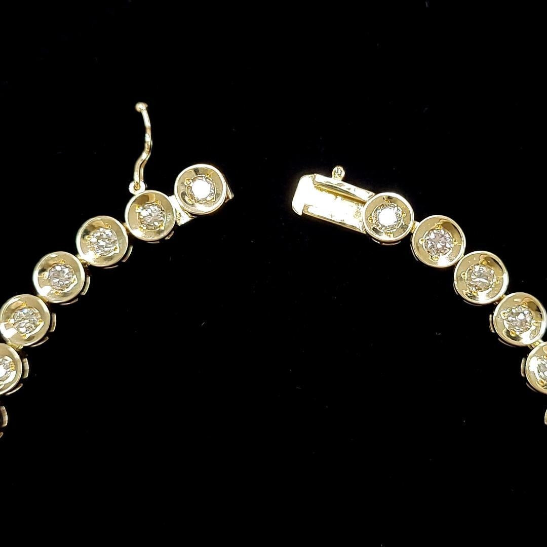 永遠の愛 3.00ct 天然ダイヤモンド フクリン留め テニスブレスレット