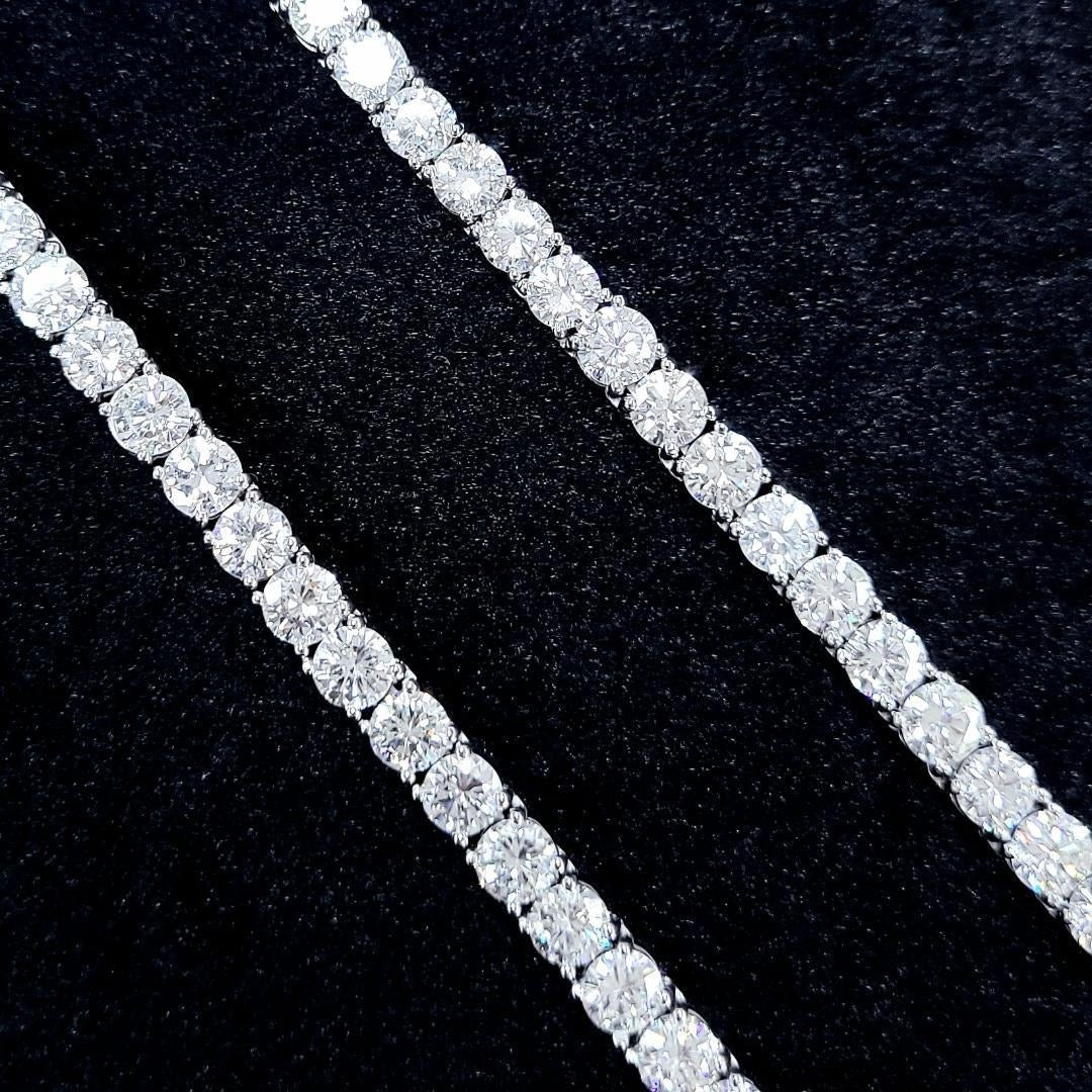 究極の輝き 34.385ct 天然ダイヤモンド VS-2 G〜Hカラー プラチナPt900 テニスネックレス【全石 中央宝石研究所ソーティング付】