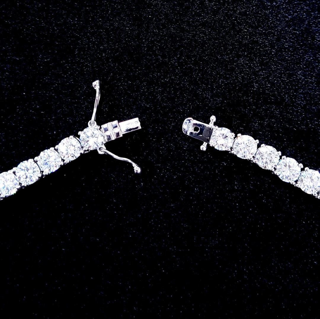 究極の輝き 34.385ct 天然ダイヤモンド VS-2 G〜Hカラー プラチナPt900 テニスネックレス【全石 中央宝石研究所ソーティング付】