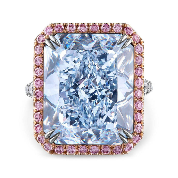 資産価値最高峰 幻の輝き 22.35ct ファンシーブルー IF TYPE2B 天然ダイヤモンド K18WG/PG リング【GIA鑑定書付】