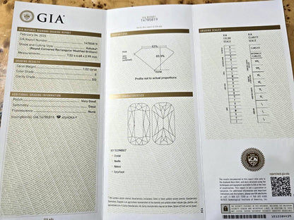 传奇璀璨] 真品 Ashoka 阿育王切割 1.02 克拉天然钻石 E SI2 铂金 Pt900 戒指[附 GIA 证书]。