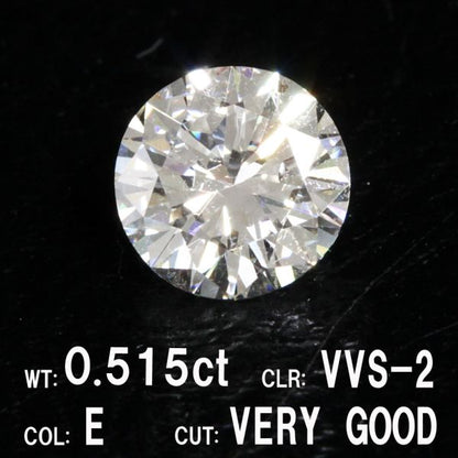 0.515ct E Color VVS-2 VERY GOOD Natural Diamond loose Round Brantant Cut [CGLAppraisal]