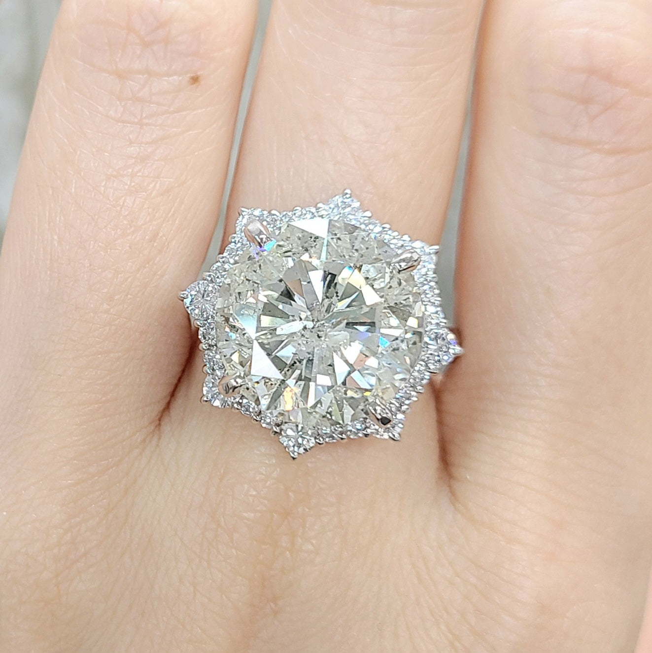 指輪 プラチナ900 星 一粒 ダイヤモンド 4月誕生石