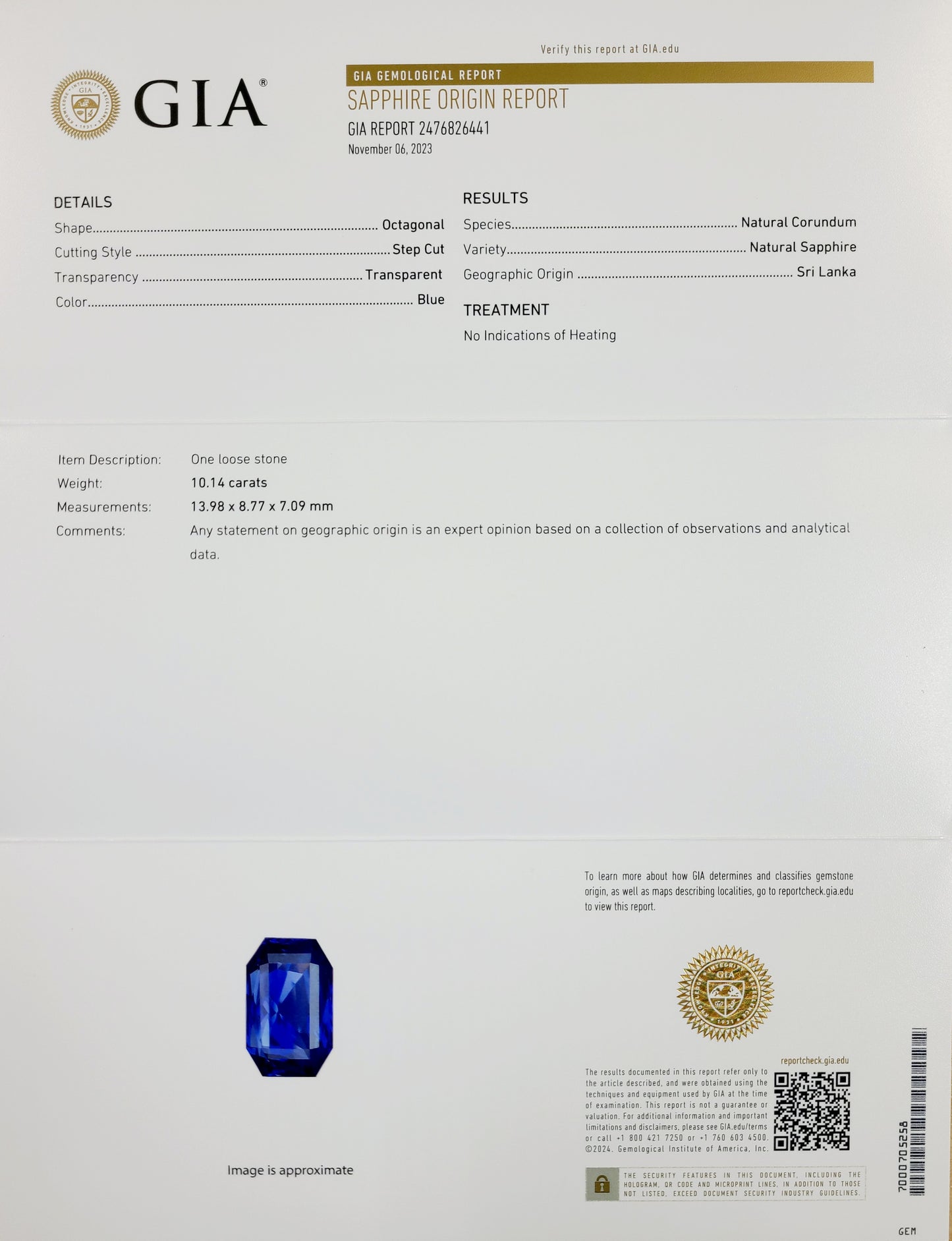 スリランカ産 大粒 10.14ct 非加熱 天然サファイア 3.72ct 天然ダイヤモンド プラチナ PT900 リング 指輪 9月の誕生石 【GIA・CGL鑑別書付】