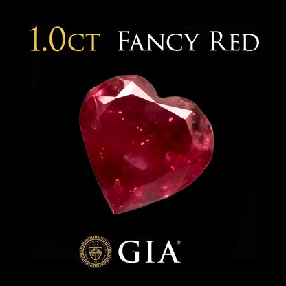 红色，世人艳羡的颜色] 1.0 克拉彩红心形天然红钻 裸钻 GIA 证书