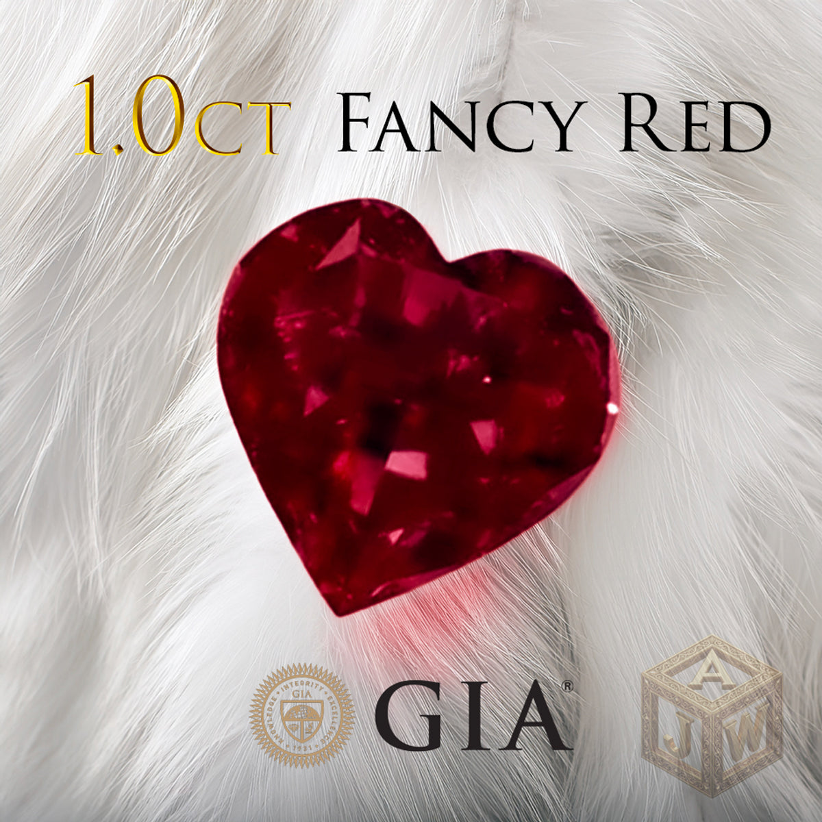 红色，世人艳羡的颜色] 1.0 克拉彩红心形天然红钻 裸钻 GIA 证书