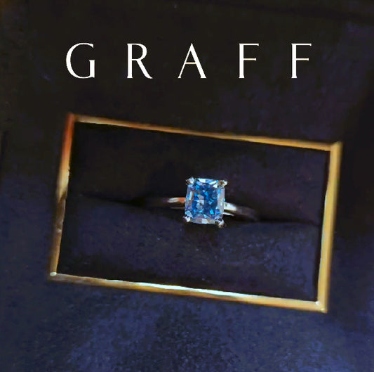 [Graff] 1.26CT Si-2花式生動的藍色天然藍色鑽石K18WG白金戒指[GIA評估]