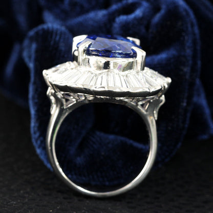 斯里兰卡皇家蓝蓝色非热天然蓝宝石11.412CT天然钻石3.02CT Platinum PT900 Ring Ring Ring Ring Ring Ring ring rightstone