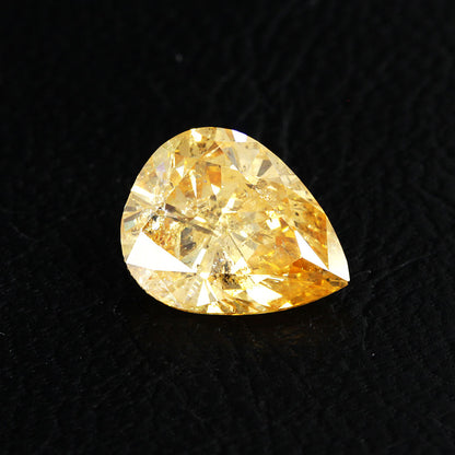 太陽のカケラ！ 4.05ct Fancy Intence Yellow-Orange ペアシェイプ 天然オレンジダイヤモンド ルース 【GIA鑑定書付】