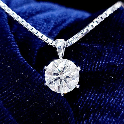 经 GIA 认证的 D FL 3EX 天然钻石项链 K18WG 白金，纯色 [附 GIA 证书]。