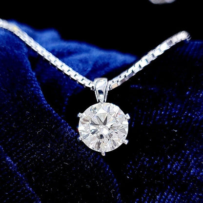 经 GIA 认证的 D FL 3EX 天然钻石项链 K18WG 白金，纯色 [附 GIA 证书]。