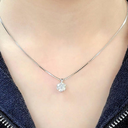 经 GIA 认证的 D FL 3EX 天然钻石项链 K18WG 白金，纯色 [附 GIA 证书]。